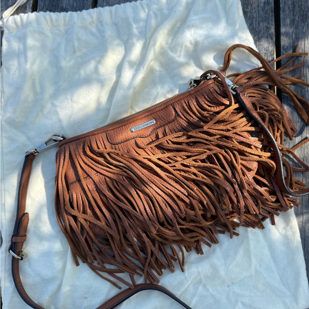 Rebecca Minkoff Brown Fringe Crossbody Bag